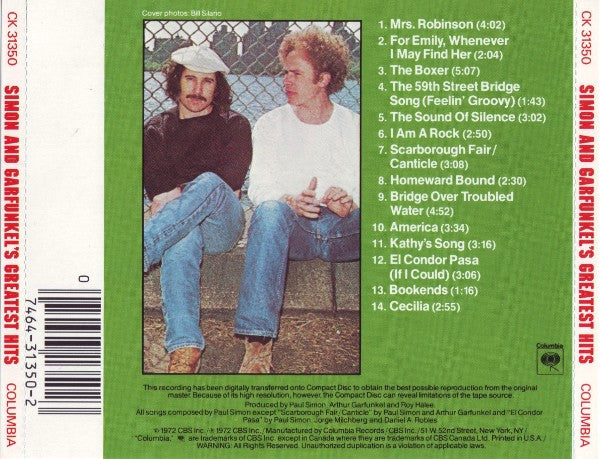 Simon And Garfunkel ‎– Simon And Garfunkel's Greatest Hits