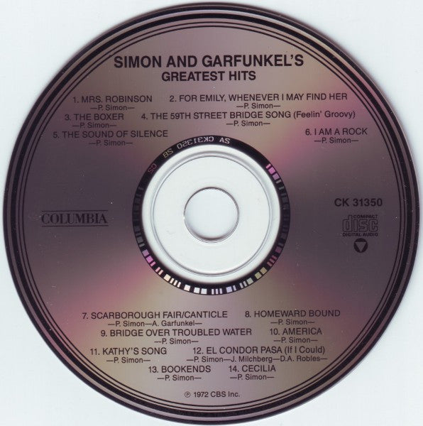 Simon And Garfunkel ‎– Simon And Garfunkel's Greatest Hits