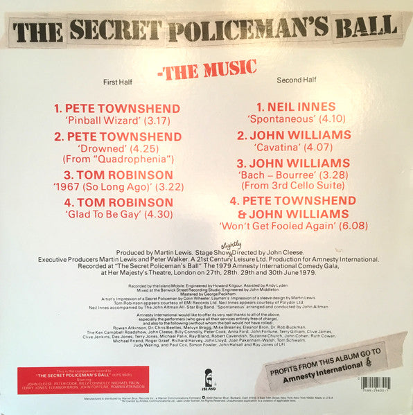 Various ‎– The Secret Policeman's Ball - The Music