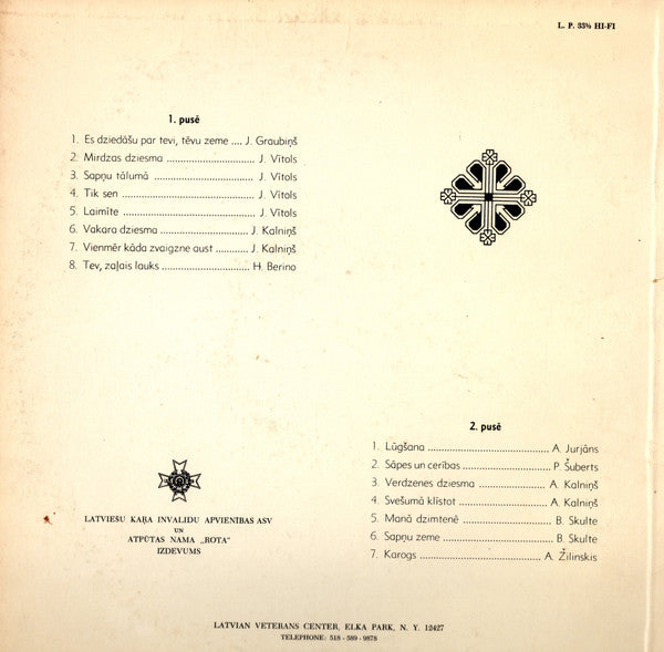 Skaidrīte Prince, Anatolijs Bērzkalns ‎– Es Dziedāšu Par Tevi, Tēvu Zeme = I Will Sing For You, Fatherland
