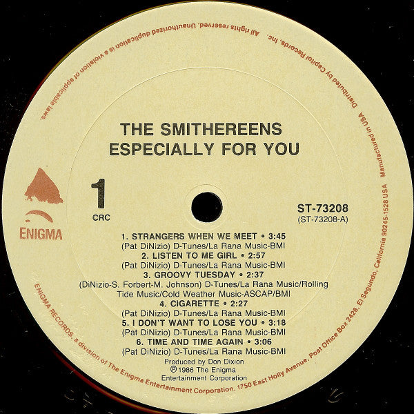 The Smithereens ‎– Especially For You