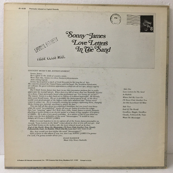 Sonny James ‎– Love Letters In The Sand
