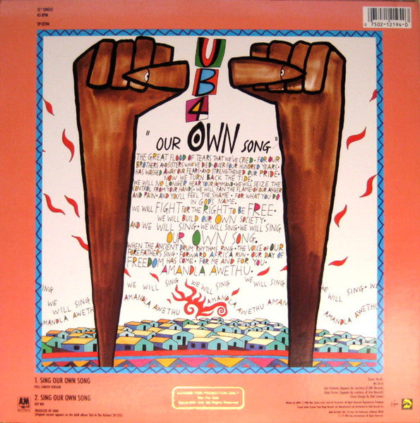 UB40 ‎– Sing Our Own Song