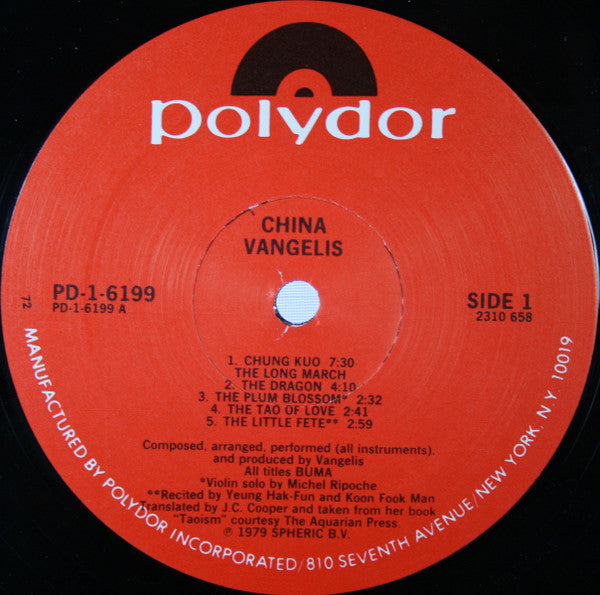 Vangelis ‎– China = 中國