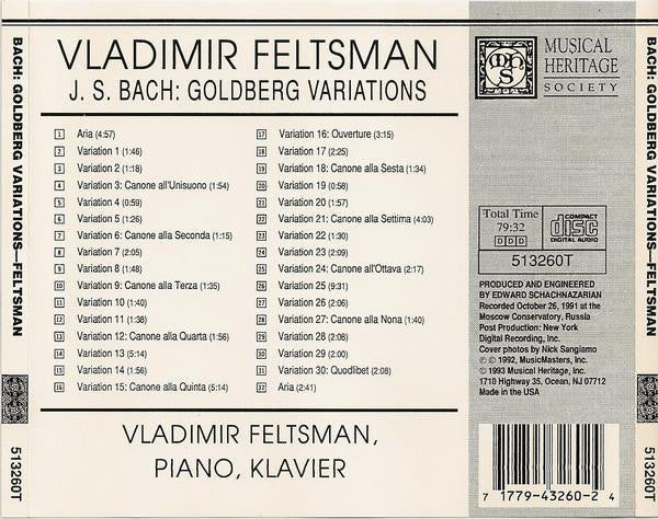 Vladimir Feltsman, J.S. Bach ‎– Goldberg Variations