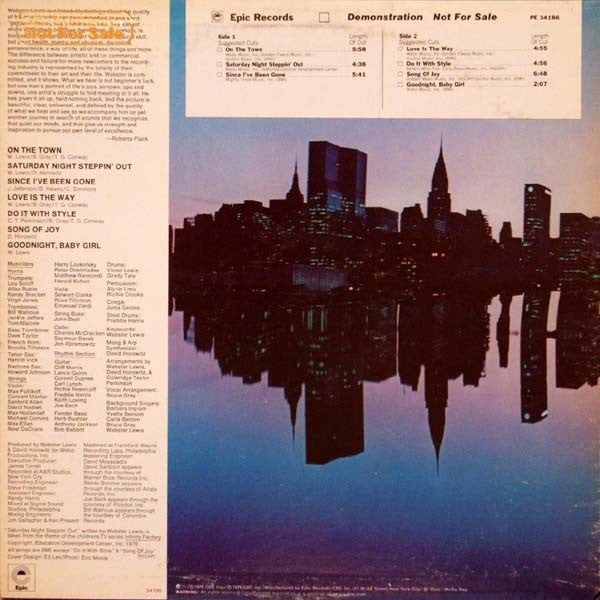 Webster Lewis And The Post-Pop Space-Rock Be-Bop Gospel Tabernacle Orchestra And Chorus ‎– On The Town