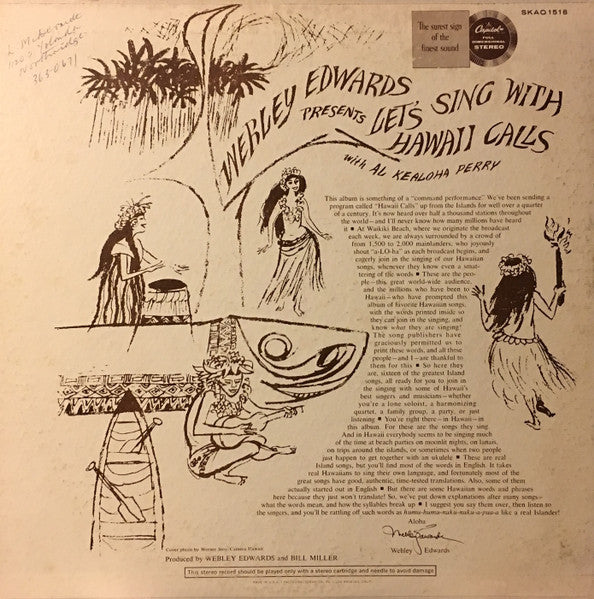 Al Kealoha Perry, Webley Edwards ‎– Let's Sing With Hawaii Calls