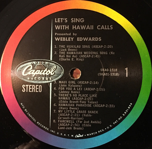 Al Kealoha Perry, Webley Edwards ‎– Let's Sing With Hawaii Calls