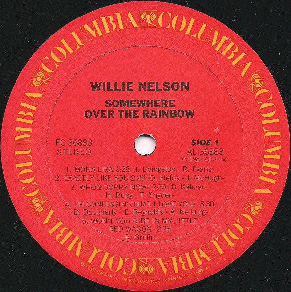 Willie Nelson ‎– Somewhere Over The Rainbow