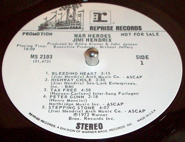 Jimi Hendrix ‎– War Heroes